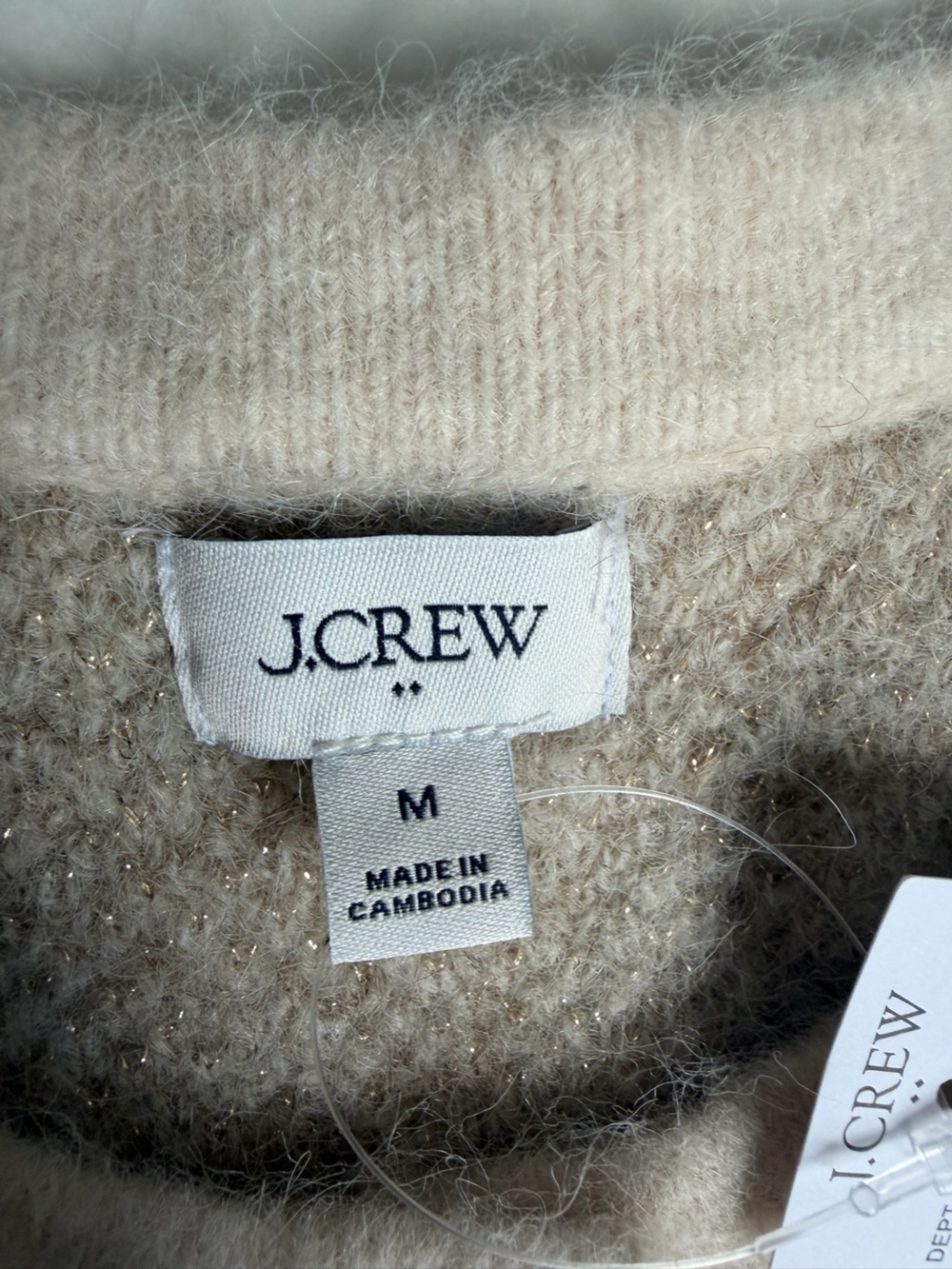 NWT,J.Crew Women’s Cream Argyle Button-Front Sweater Cardigan - Picture 6 of 11